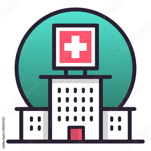 Hospital building icon