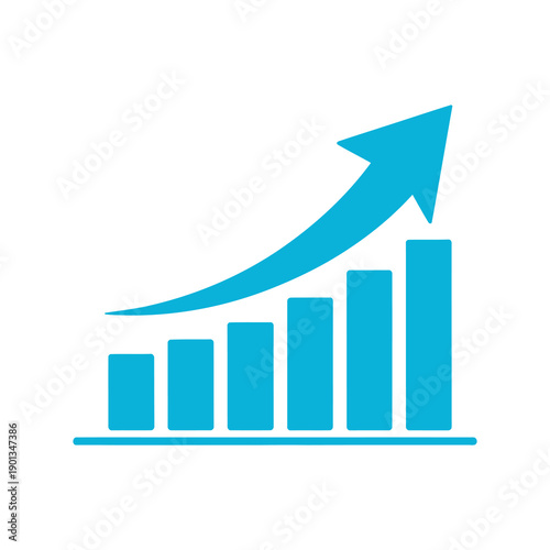 Free Download Blue bar graph with upward trending arrow upward arrow growth - GFXLoad