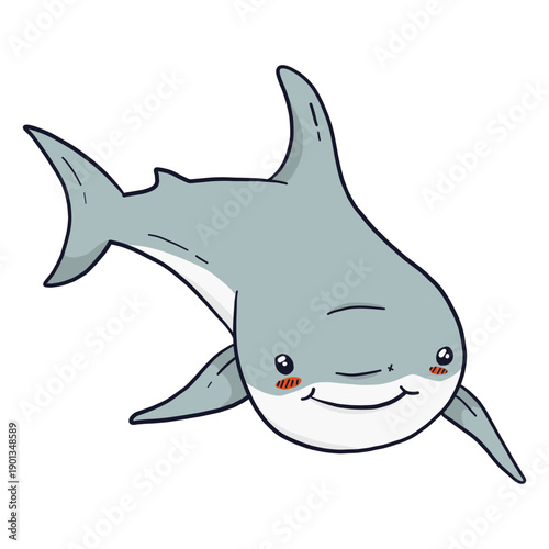 Cute shark fin tail flat