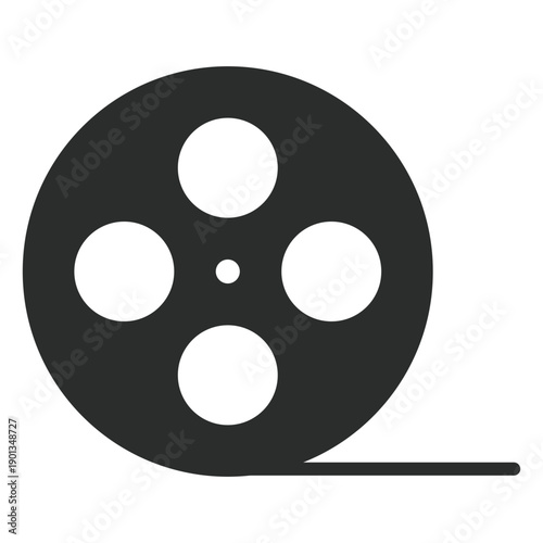 Video tape reel flat icon