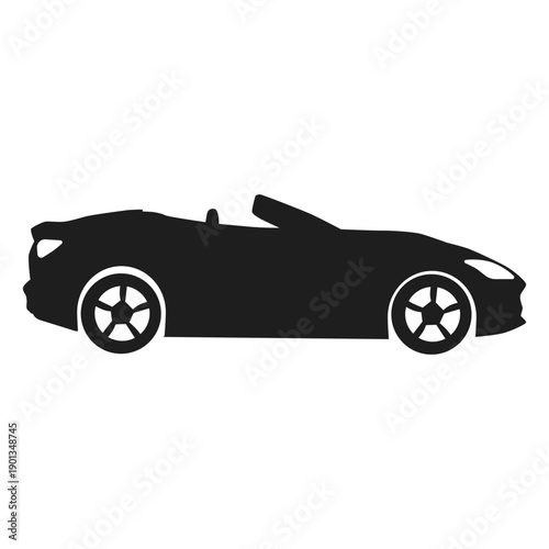 Convertible car side view silhouette