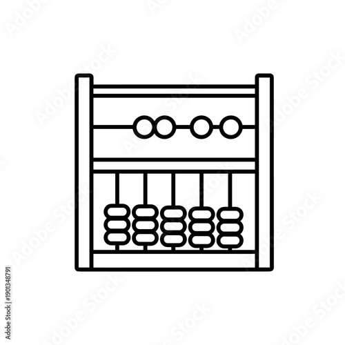 Vintage metal and wooden abacus illustration isolated on white background for education and business design
