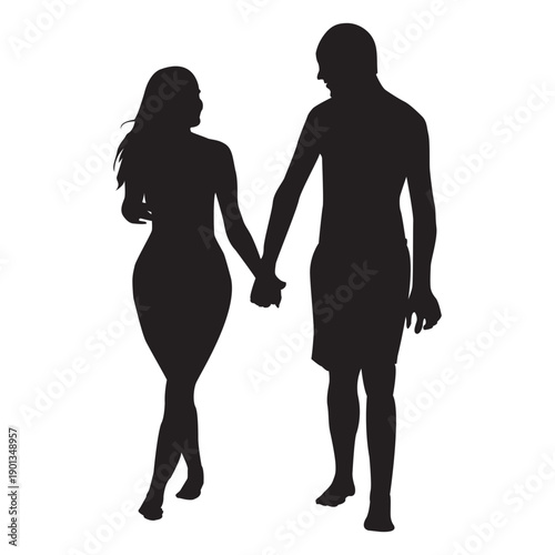 In love couple silhouette
