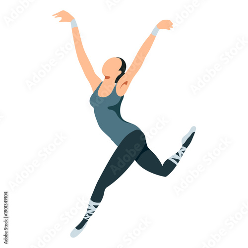 Ballet dancer posture ballerina tricot pointe shoe flat ballet