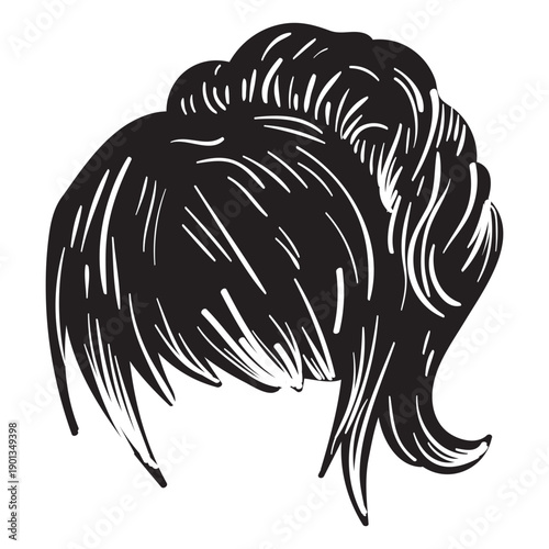 Woman ponytail hair icon
