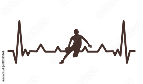 Heartbeat basketball player cardiogram stroke