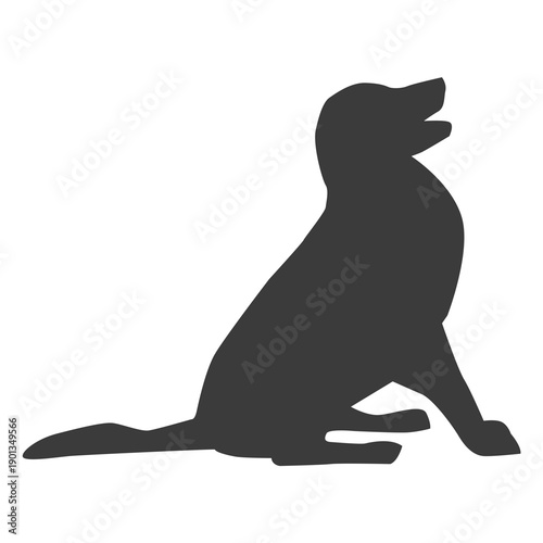 Puppy dog tail ear silhouette