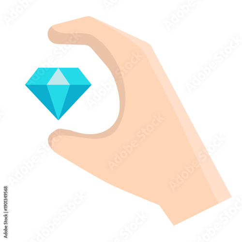Hand with floating diamond vector