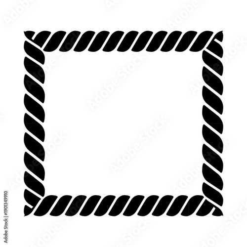 Square twisted rope picture frame