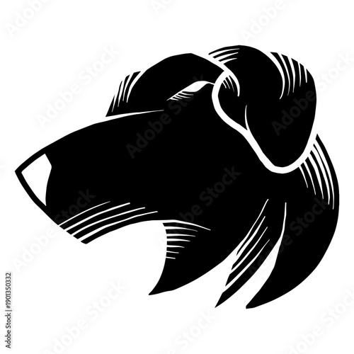 Dog puppy silhouette tattoo detailed