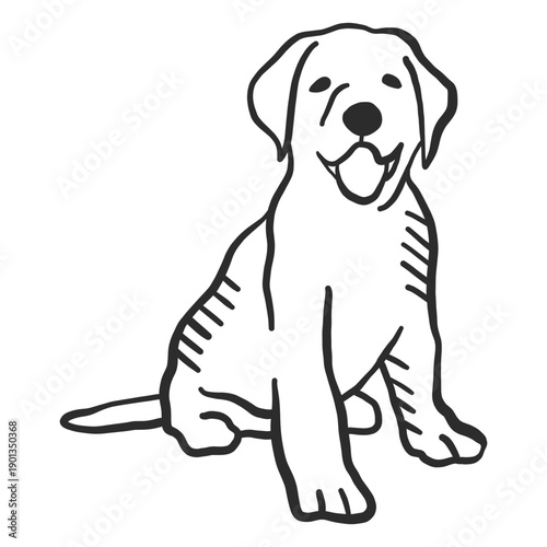 Dog puppy tongue tail ear doodle