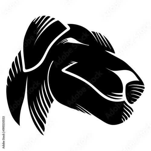 Dog puppy detailed silhouette tattoo