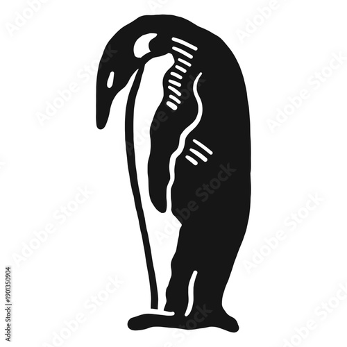 Penguin beak wing doodle bird