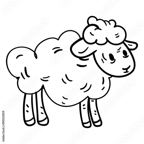 Handdrawn easter sheep illustration