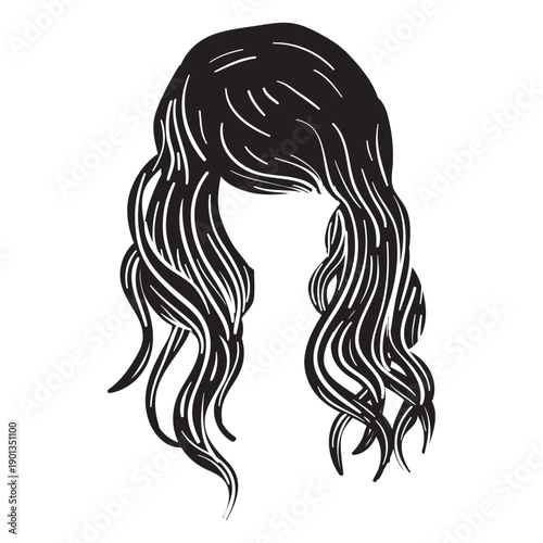 Beach wavy hair icon