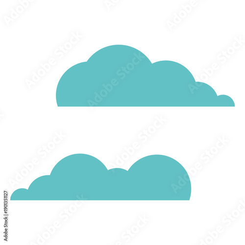 Cloud pair two flat sky