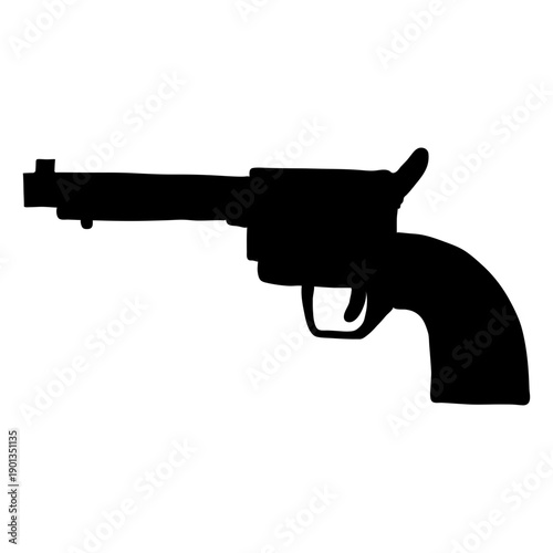 Cowboy revolver gun silhouette