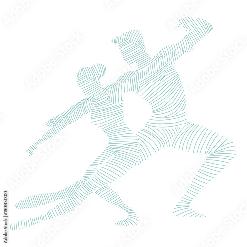 Ballerina tricot ballet dancer pointe shoe posture striped silhouette ballet