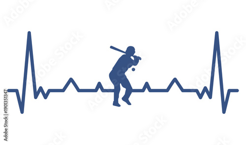 Heartbeat with baseball player