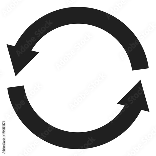 Two thick arrows circle
