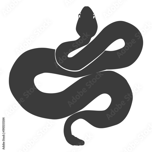 Snake tail twisting silhouette