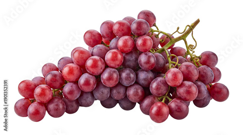 Wallpaper Mural Fresh red globe grapes bunch with green stem, ripe fruit isolated PNG with Transparent Background Torontodigital.ca