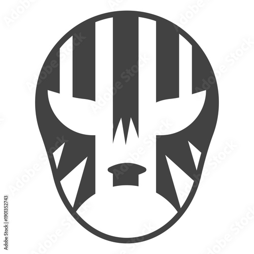 Mask luchador stripe silhouette detailed