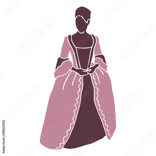 18th century woman fancy duotone