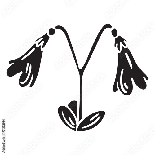 Flower twinflower plant black