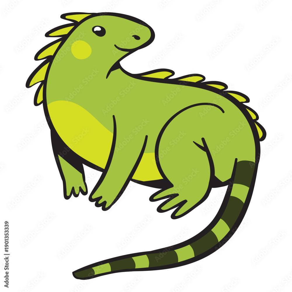 Obraz premium Cute green iguana