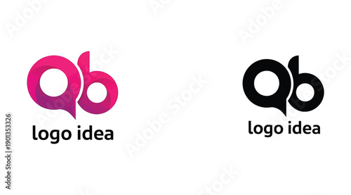 Logo design concept with pink and black color schemes