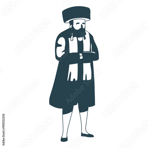 Man jewish old detailed silhouette