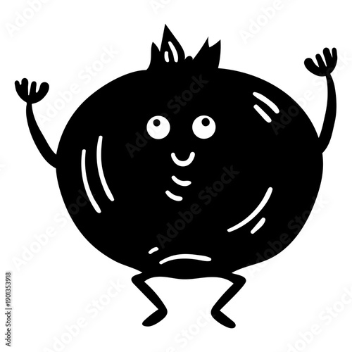 Bilberry whortleberry detailed silhouette