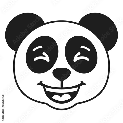 Panda happy head muzzle stroke