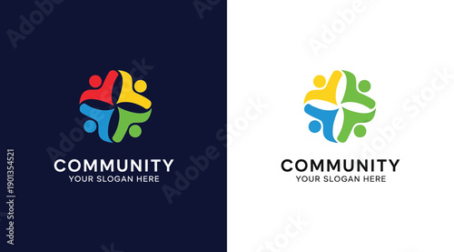 Community youth & leadership logos on dark and light background