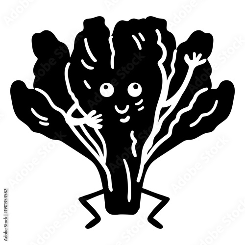 Salad lettuce detailed silhouette