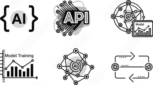 Artificial Intelligence and Machine Learning Icons