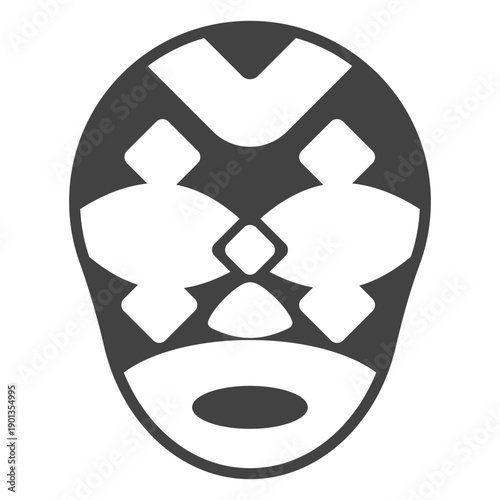 Mask rhomb luchador detailed silhouette