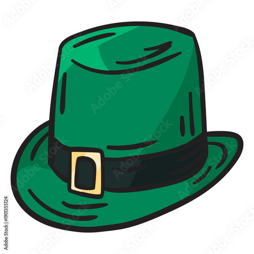 Green hat leprechaun irish illustration