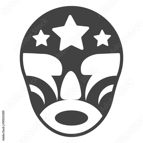 Mask luchador detailed silhouette