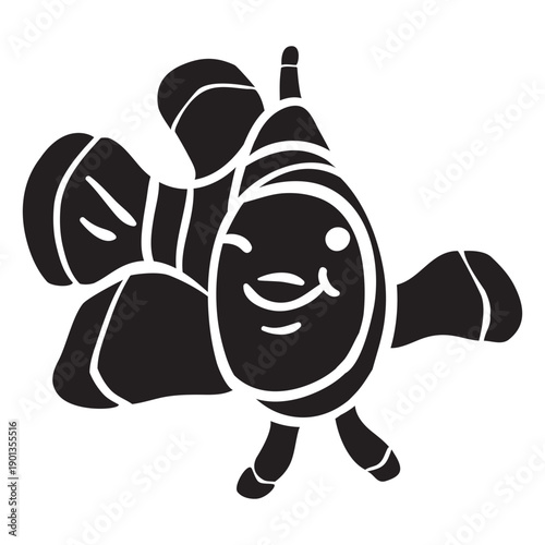 Clown fish silhouette smiles