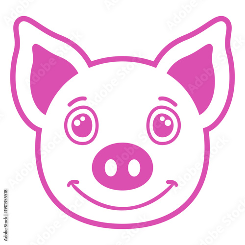 Pig joyful head muzzle stroke
