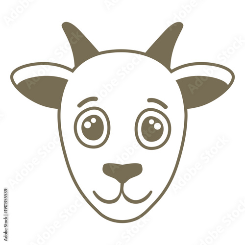 Goat joyful head muzzle flat