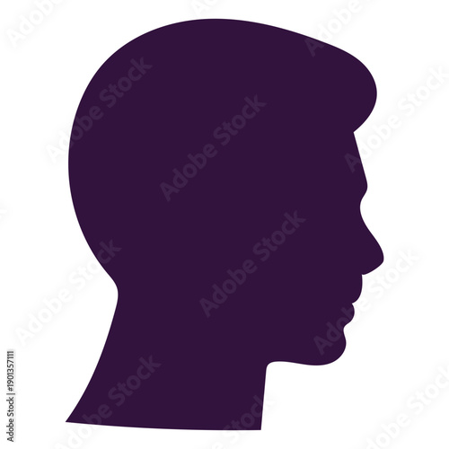 Face right facing boy short chin silhouette