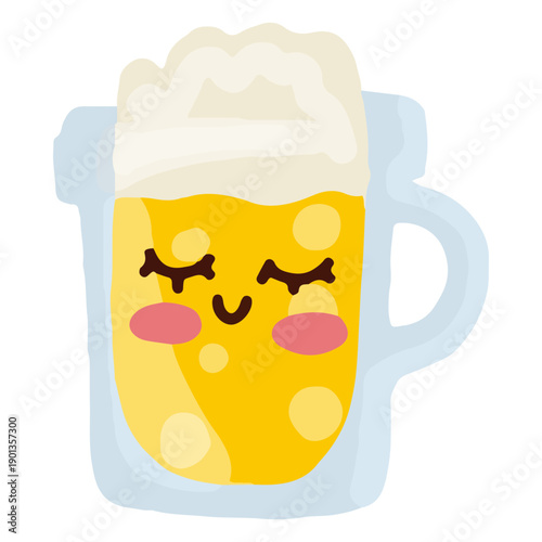 Kawaii beer mug character