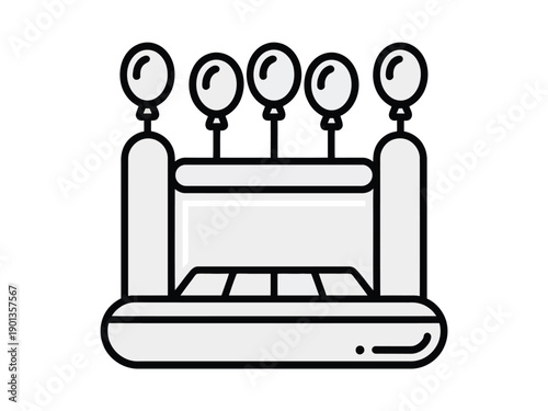 A simple line drawing of an air pump with multiple gauges on top