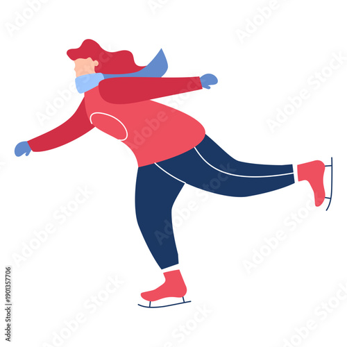 Winter female ice skates flat