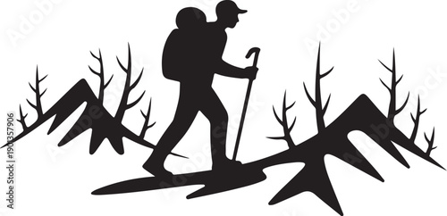 Hiking Adventure Silhouette Art