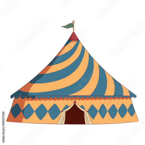Colored triangle roof circus tent