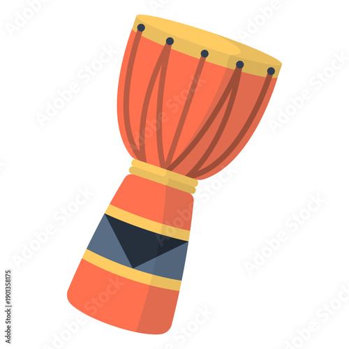 Tableau sur toile Music djembe flat